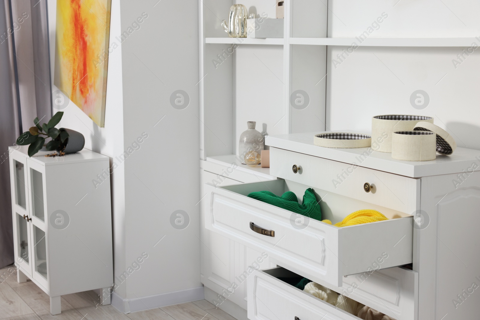 Photo of View on messy living room interior after robbery