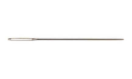 One new sewing needle isolated on white