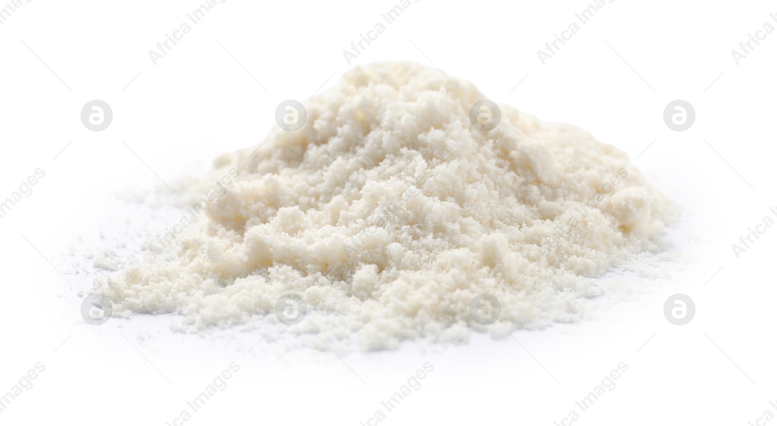 Photo of Heap of coconut flour isolated on white