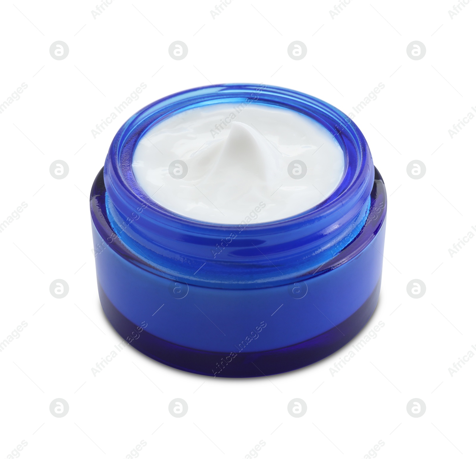 Photo of Jar of facial cream isolated on white