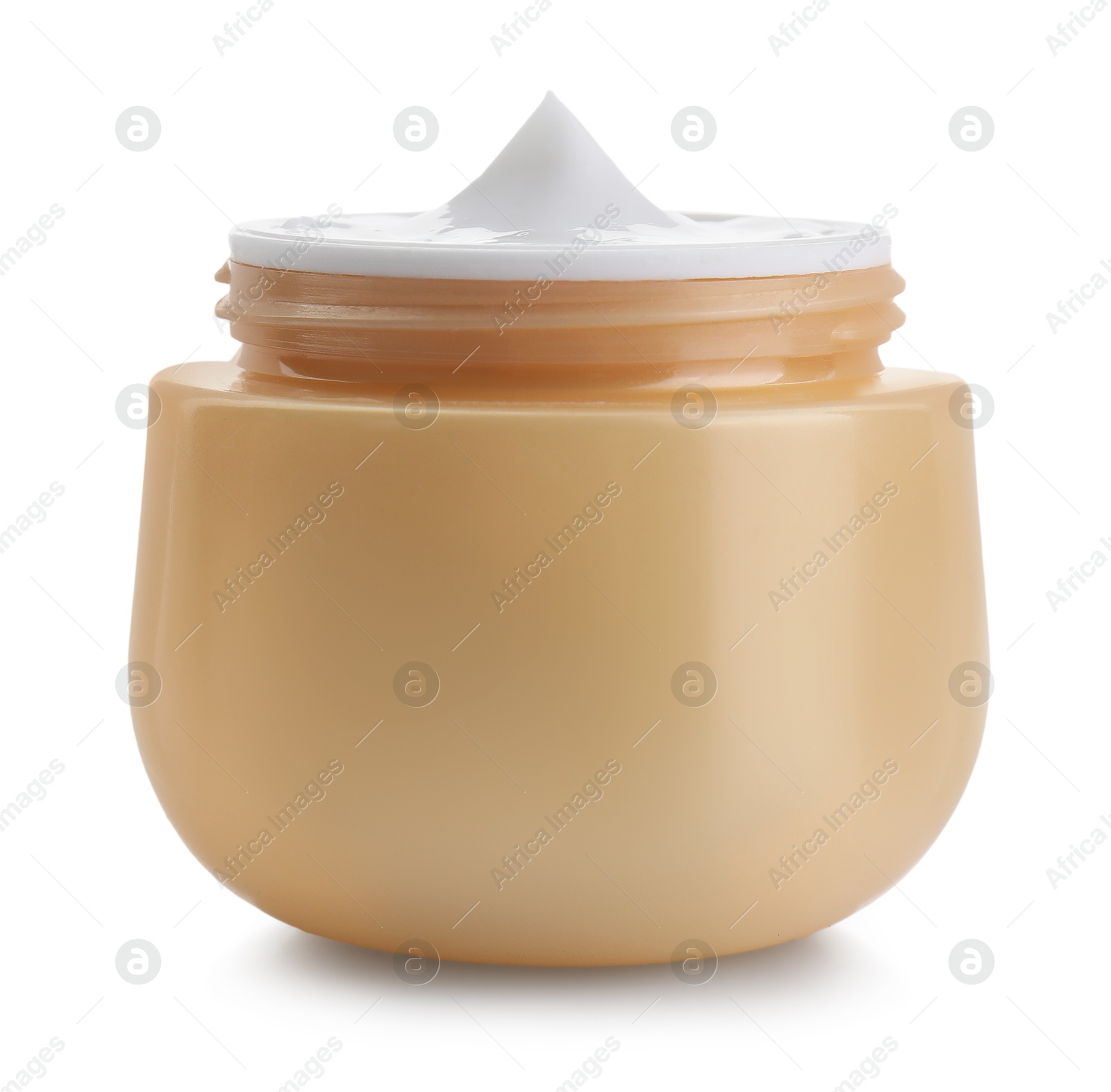 Photo of Jar of facial cream isolated on white