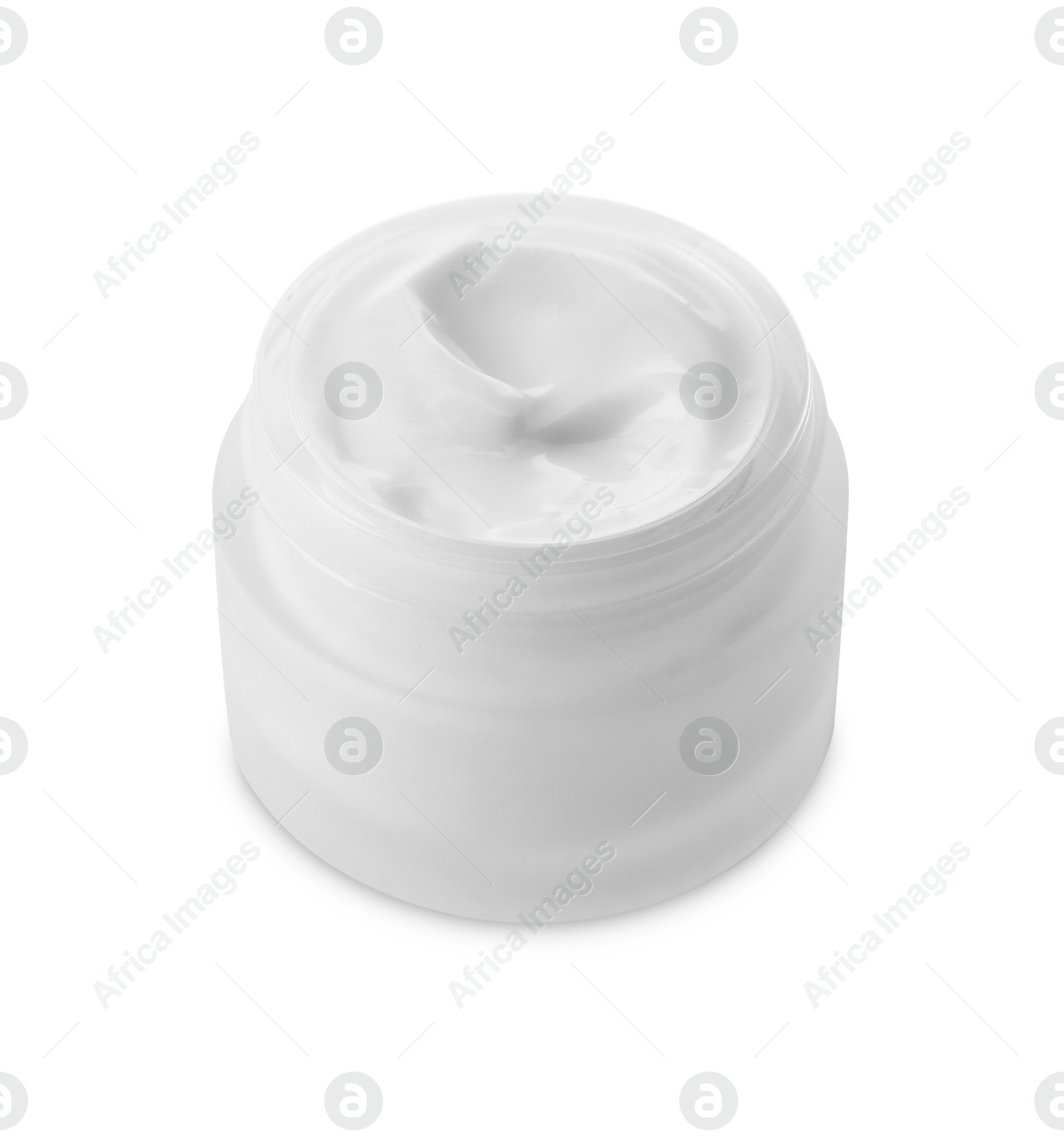 Photo of Jar of facial cream isolated on white