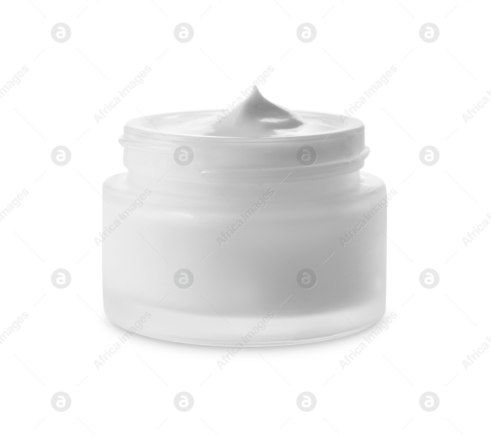 Photo of Jar of facial cream isolated on white