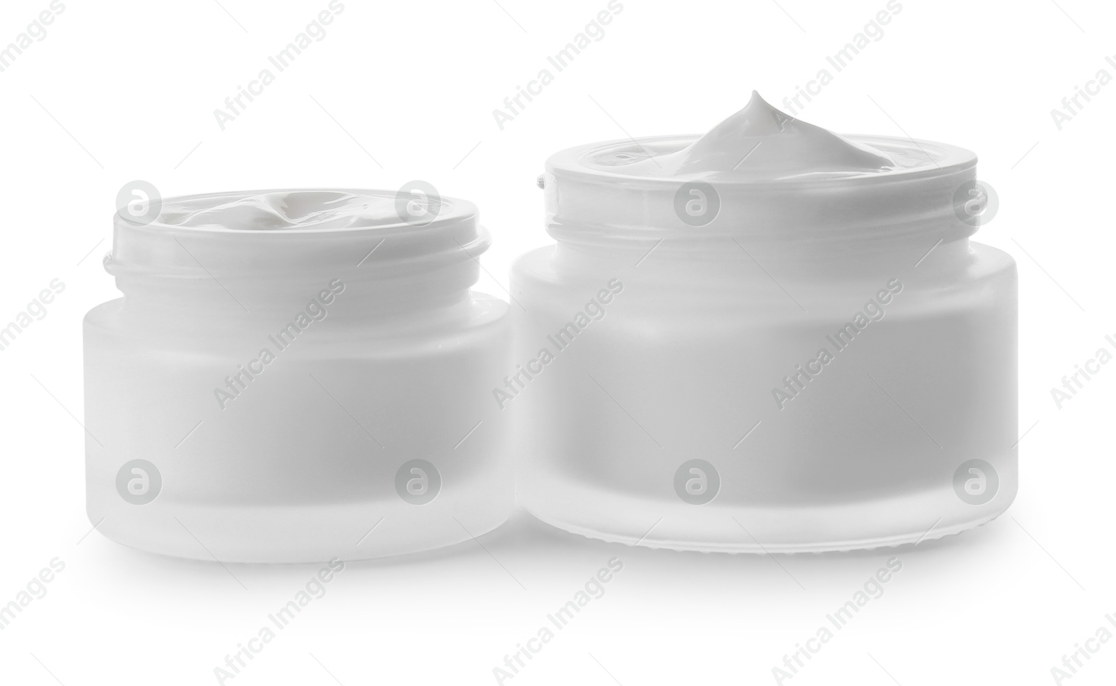 Photo of Jar of facial cream isolated on white