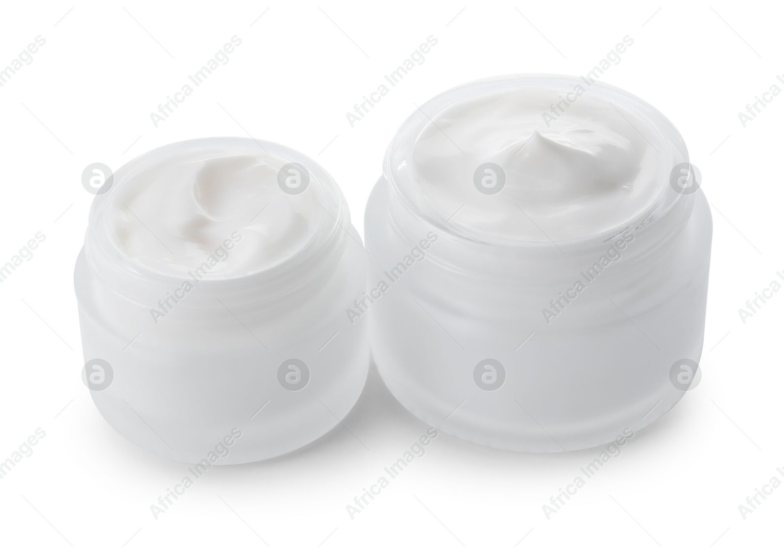 Photo of Jar of facial cream isolated on white