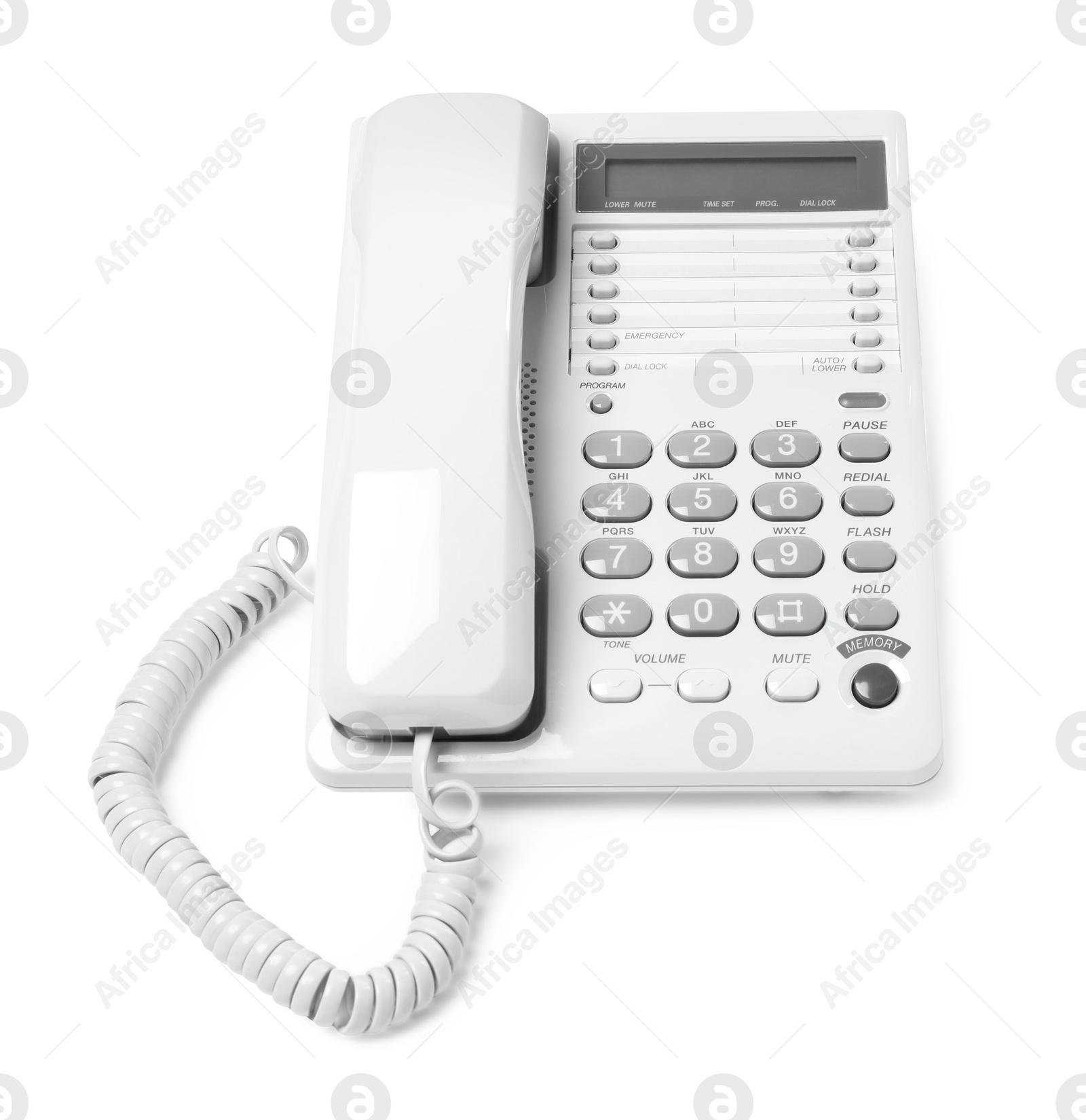 Photo of One telephone isolated on white. Modern technology