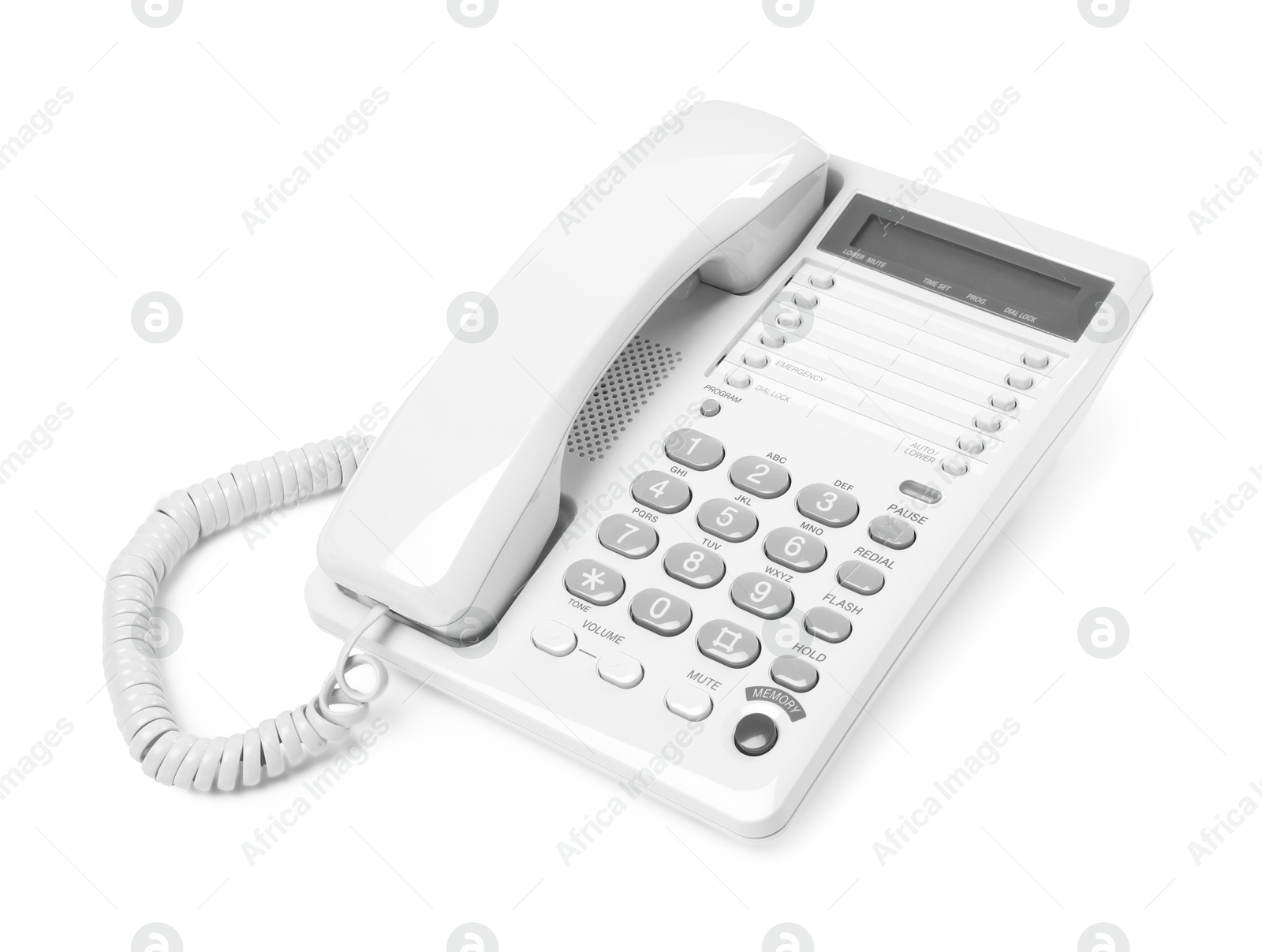 Photo of One telephone isolated on white. Modern technology