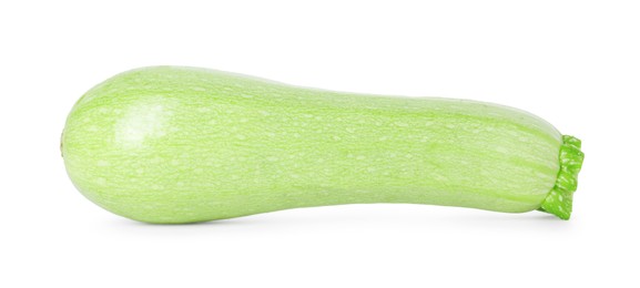 Photo of One fresh ripe zucchini isolated on white