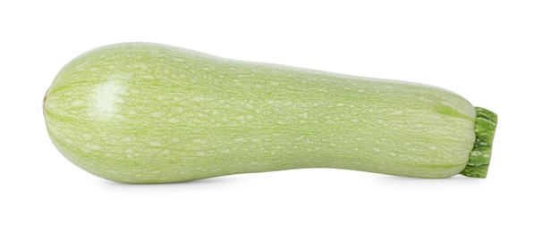 Photo of One fresh ripe zucchini isolated on white