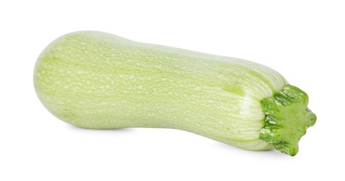 Photo of One fresh ripe zucchini isolated on white