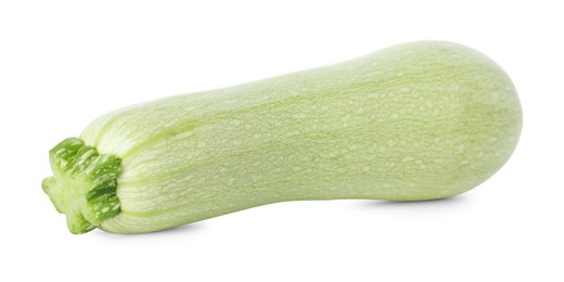 Photo of One fresh ripe zucchini isolated on white