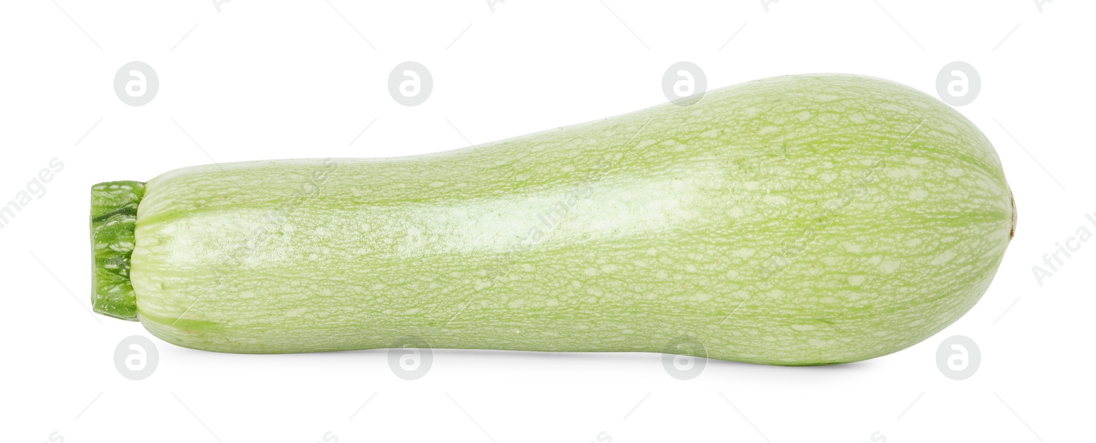 Photo of One fresh ripe zucchini isolated on white