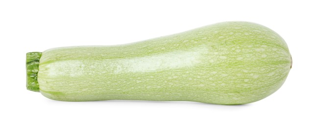 Photo of One fresh ripe zucchini isolated on white