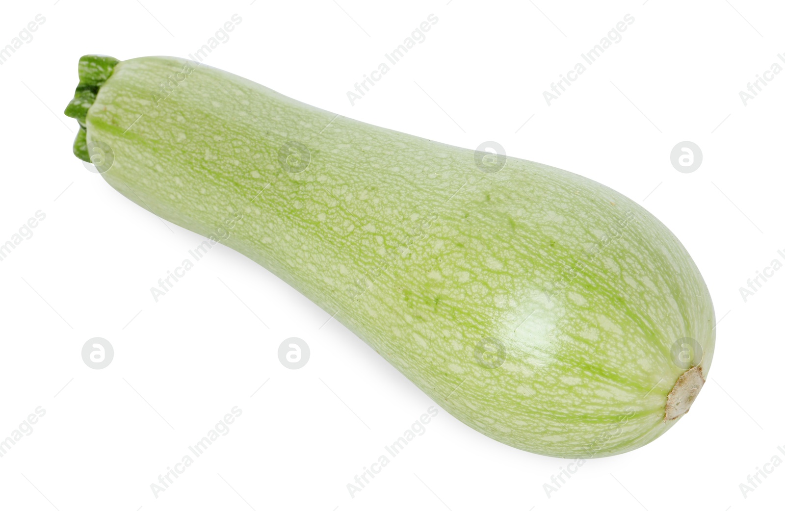 Photo of One fresh ripe zucchini isolated on white