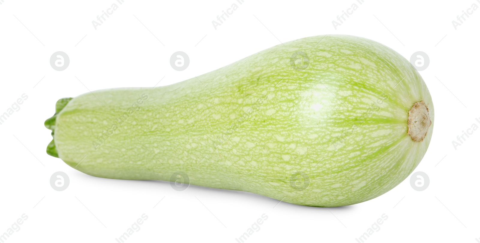 Photo of One fresh ripe zucchini isolated on white