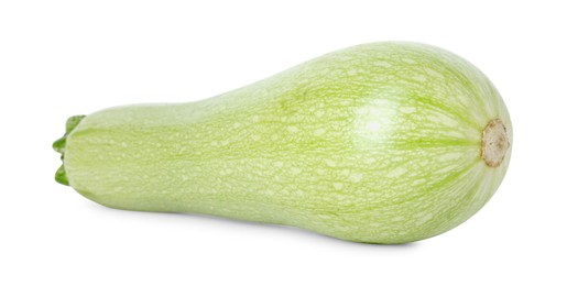 Photo of One fresh ripe zucchini isolated on white