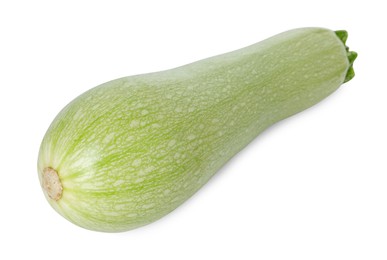 Photo of One fresh ripe zucchini isolated on white