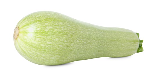 Photo of One fresh ripe zucchini isolated on white