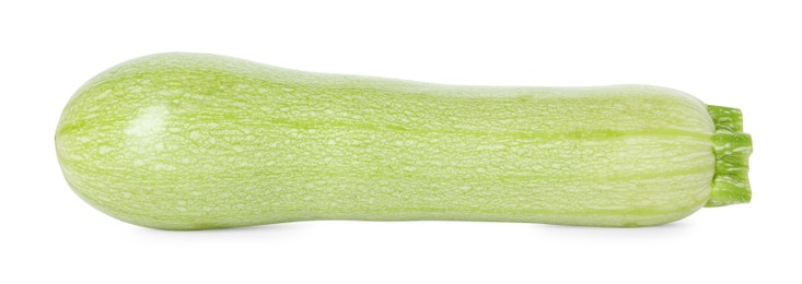 Photo of One fresh ripe zucchini isolated on white