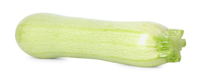 Photo of One fresh ripe zucchini isolated on white