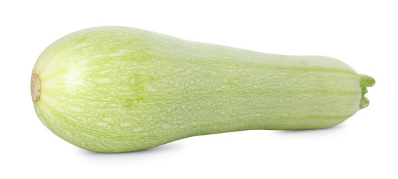 Photo of One fresh ripe zucchini isolated on white