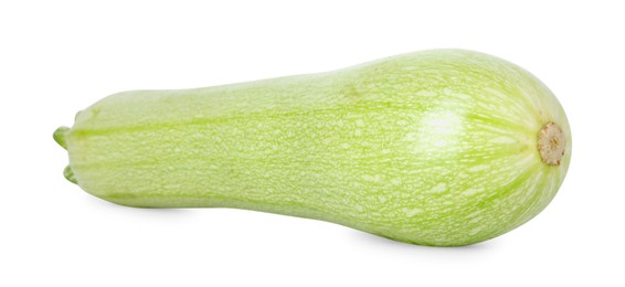 Photo of One fresh ripe zucchini isolated on white