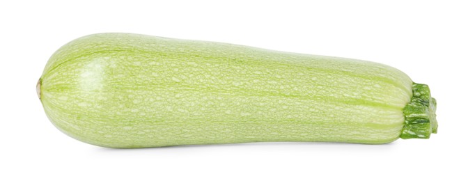 Photo of One fresh ripe zucchini isolated on white