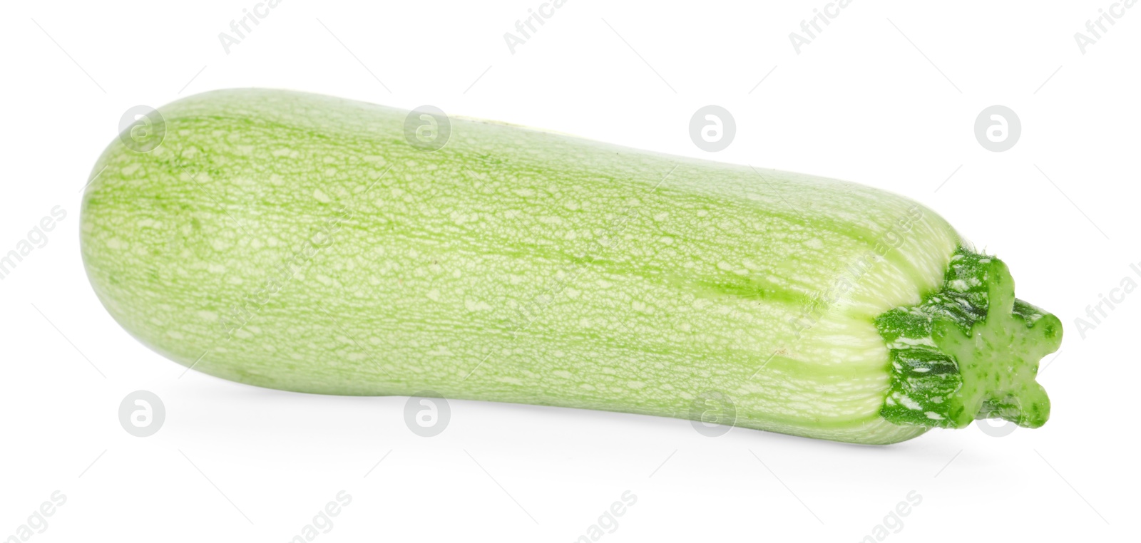 Photo of One fresh ripe zucchini isolated on white