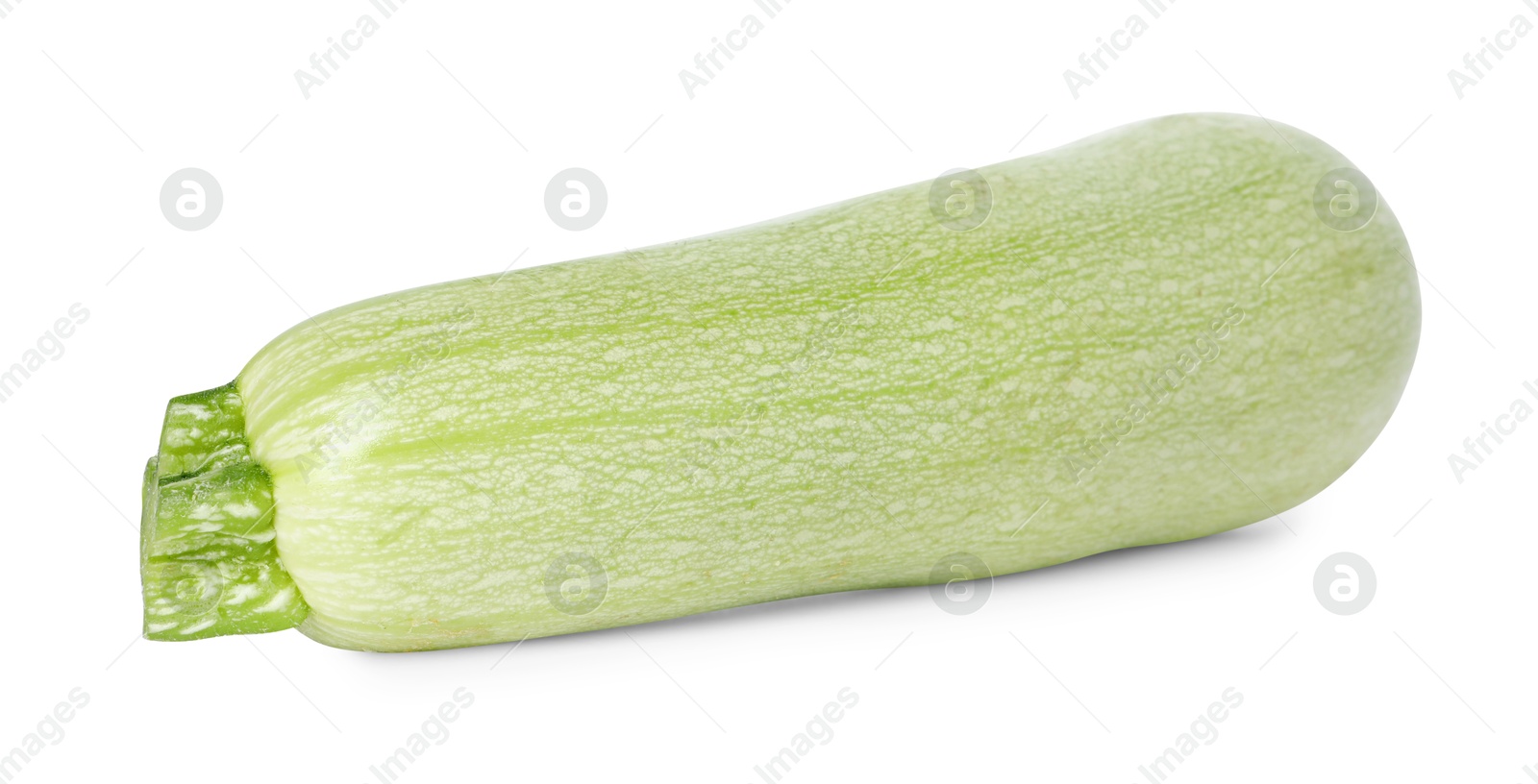 Photo of One fresh ripe zucchini isolated on white