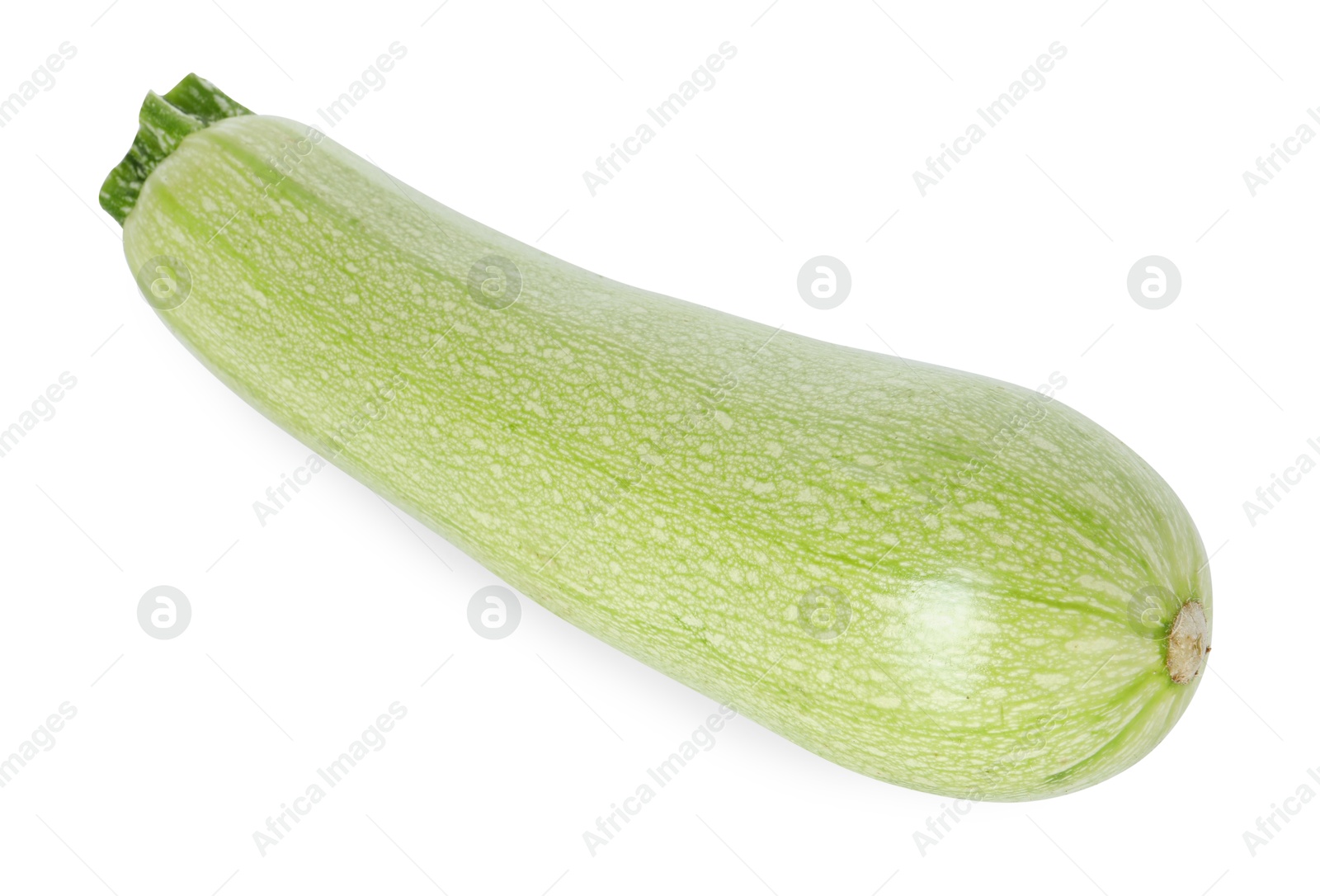 Photo of One fresh ripe zucchini isolated on white