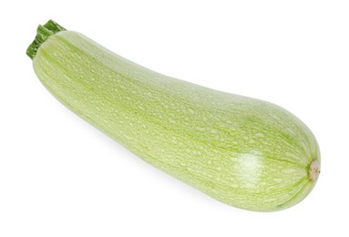 Photo of One fresh ripe zucchini isolated on white