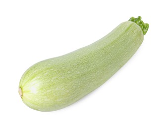 Photo of One fresh ripe zucchini isolated on white