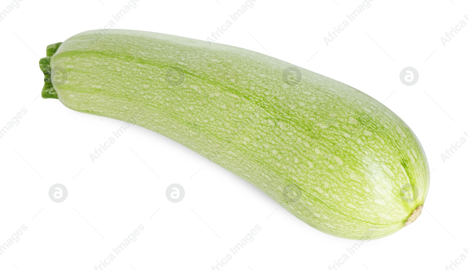 Photo of One fresh ripe zucchini isolated on white