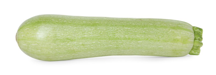 Photo of One fresh ripe zucchini isolated on white