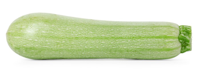 Photo of One fresh ripe zucchini isolated on white