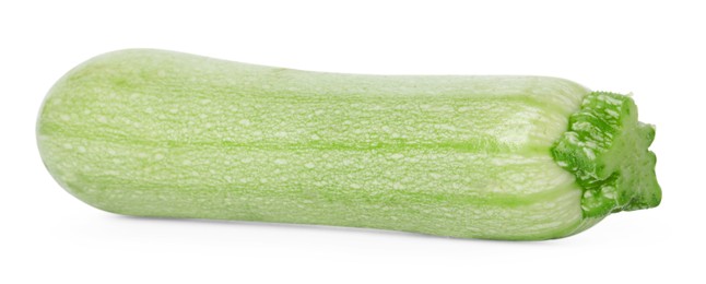 Photo of One fresh ripe zucchini isolated on white