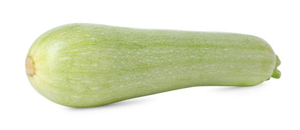 Photo of One fresh ripe zucchini isolated on white