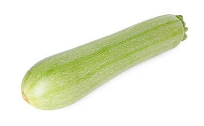 Photo of One fresh ripe zucchini isolated on white