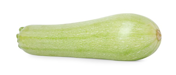 Photo of One fresh ripe zucchini isolated on white