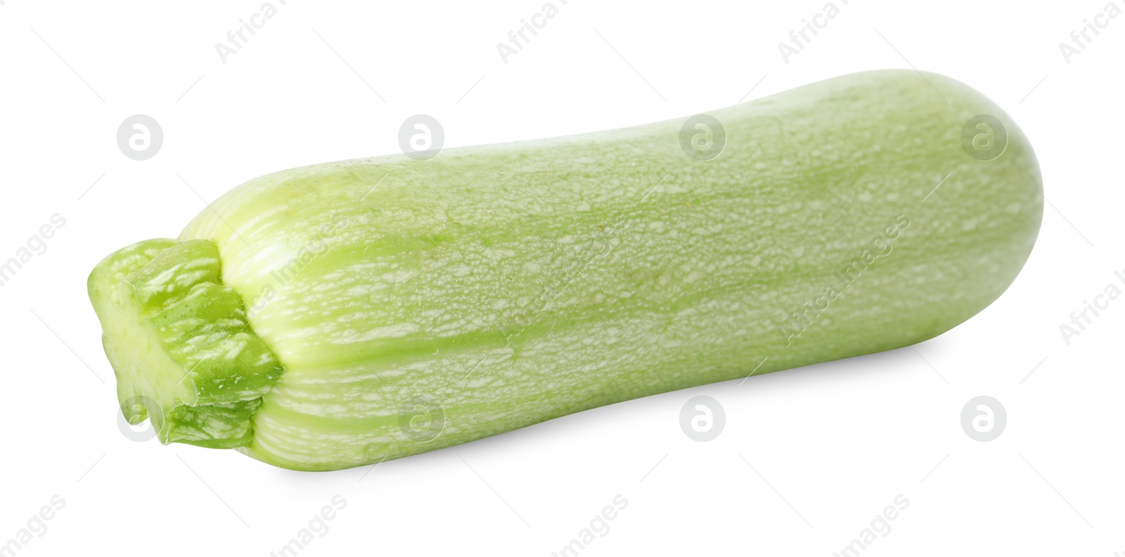 Photo of One fresh ripe zucchini isolated on white