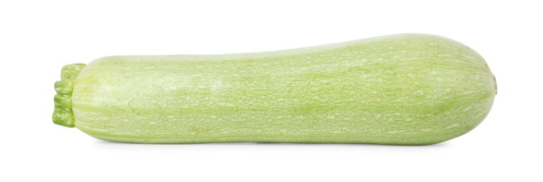 One fresh ripe zucchini isolated on white