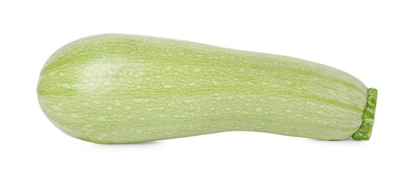 Photo of One fresh ripe zucchini isolated on white