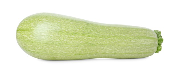 Photo of One fresh ripe zucchini isolated on white