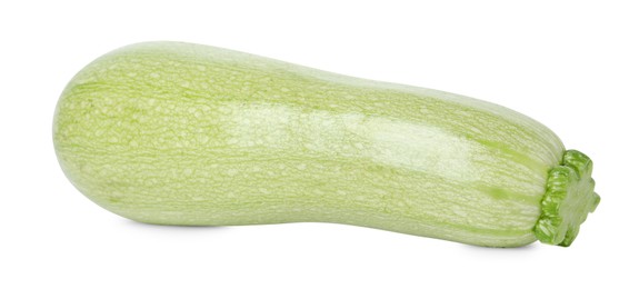 Photo of One fresh ripe zucchini isolated on white