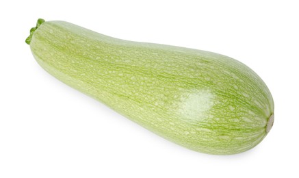 Photo of One fresh ripe zucchini isolated on white