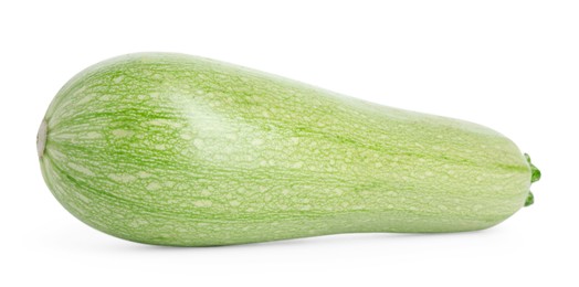 Photo of One fresh ripe zucchini isolated on white