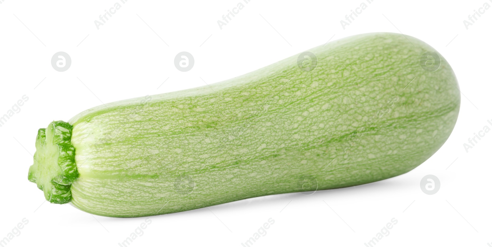 Photo of One fresh ripe zucchini isolated on white