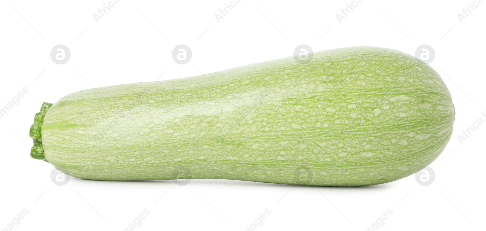 Photo of One fresh ripe zucchini isolated on white