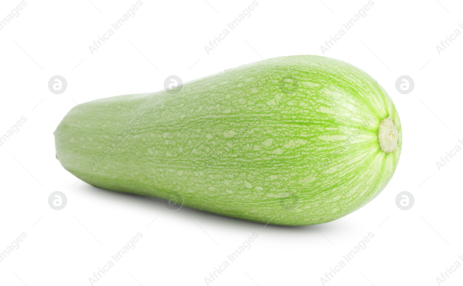 Photo of One fresh ripe zucchini isolated on white