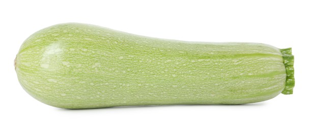 Photo of One fresh ripe zucchini isolated on white